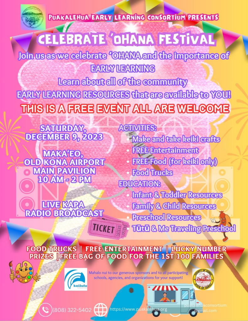 Free event, Ohana Festival December 9, at Old Kona Airport